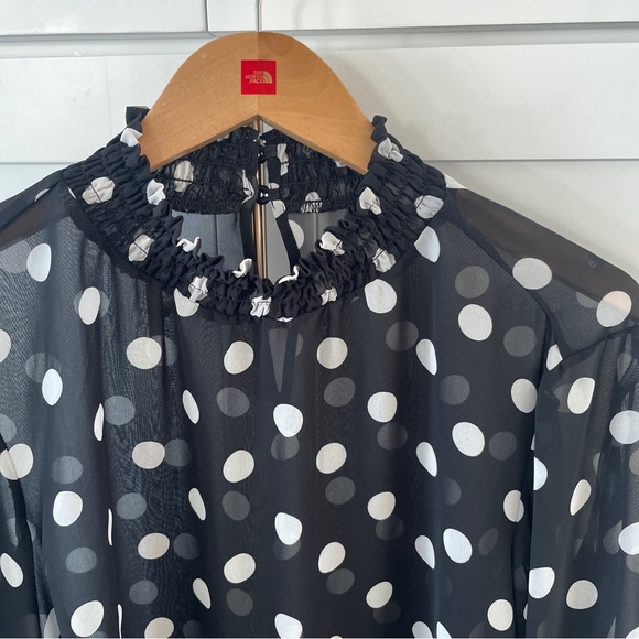 Torrid Chiffon Smocked Mock Neck Blouse - Picture 4 of 6